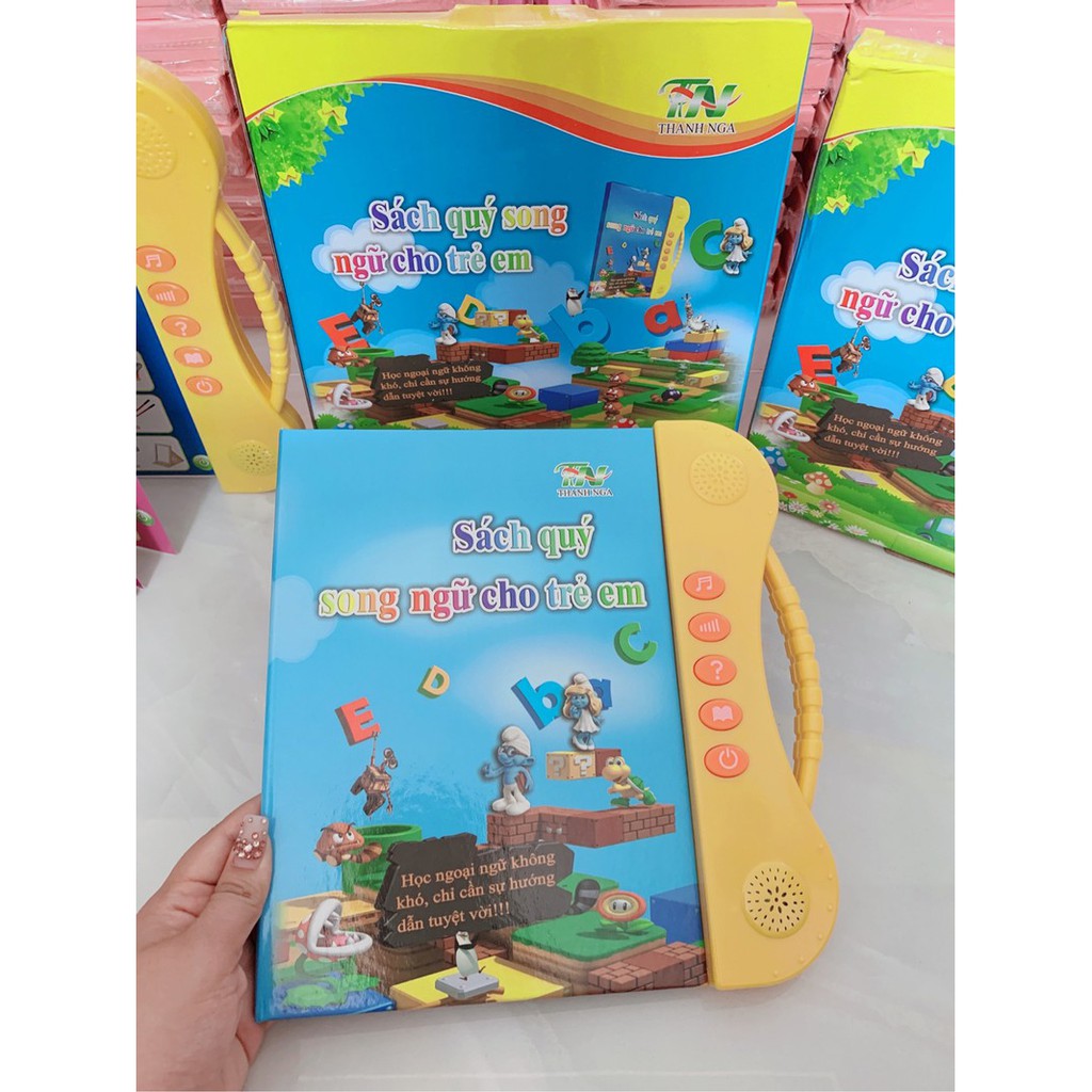 Sách nói song ngữ kèm hình ảnh và âm thanh cho trẻ từ 3 tuổi - Đồ chơi sách điện tử tiếng Anh tiếng Việt
