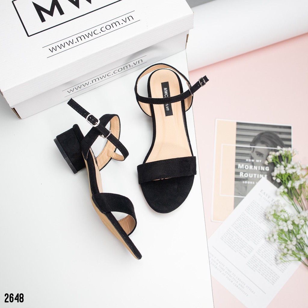 Giày sandal nữ quai ngang đế 3cm MWC NUSD- 2648