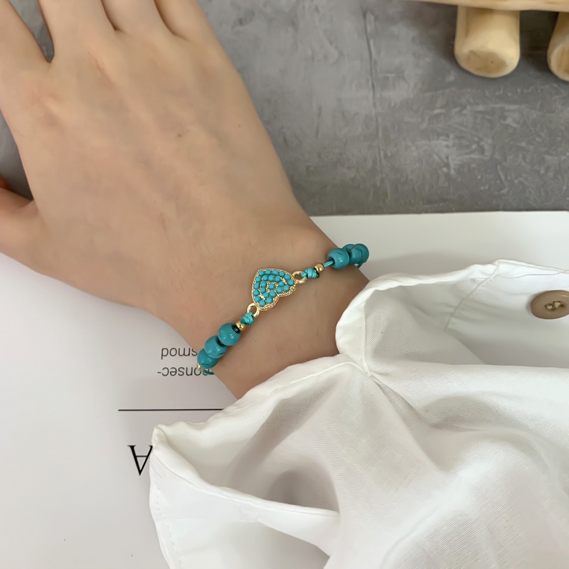 Vòng tay chuỗi hạt BELLA-Bee đá ngọc lam phong cách thời trang Âu Mỹ