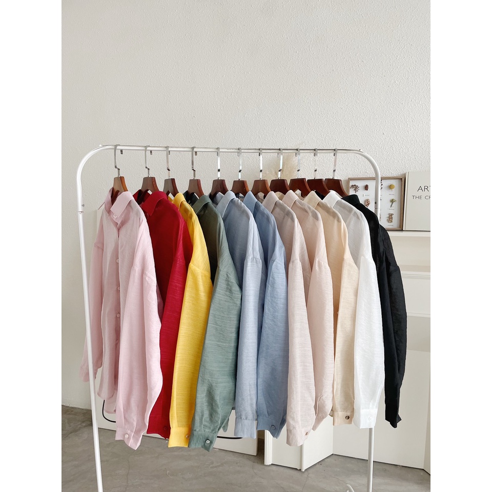TUBYCATU | Áo sơ mi organza trắng/ hồng/ vàng/ xanh/ đen/ nude/ nâu