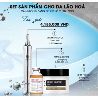 Combo sản phẩm cho da lão hóa - căng bóng trắng sáng - se khít lỗ chân lông - mờ thâm nám Idenel - Hàn Quốc