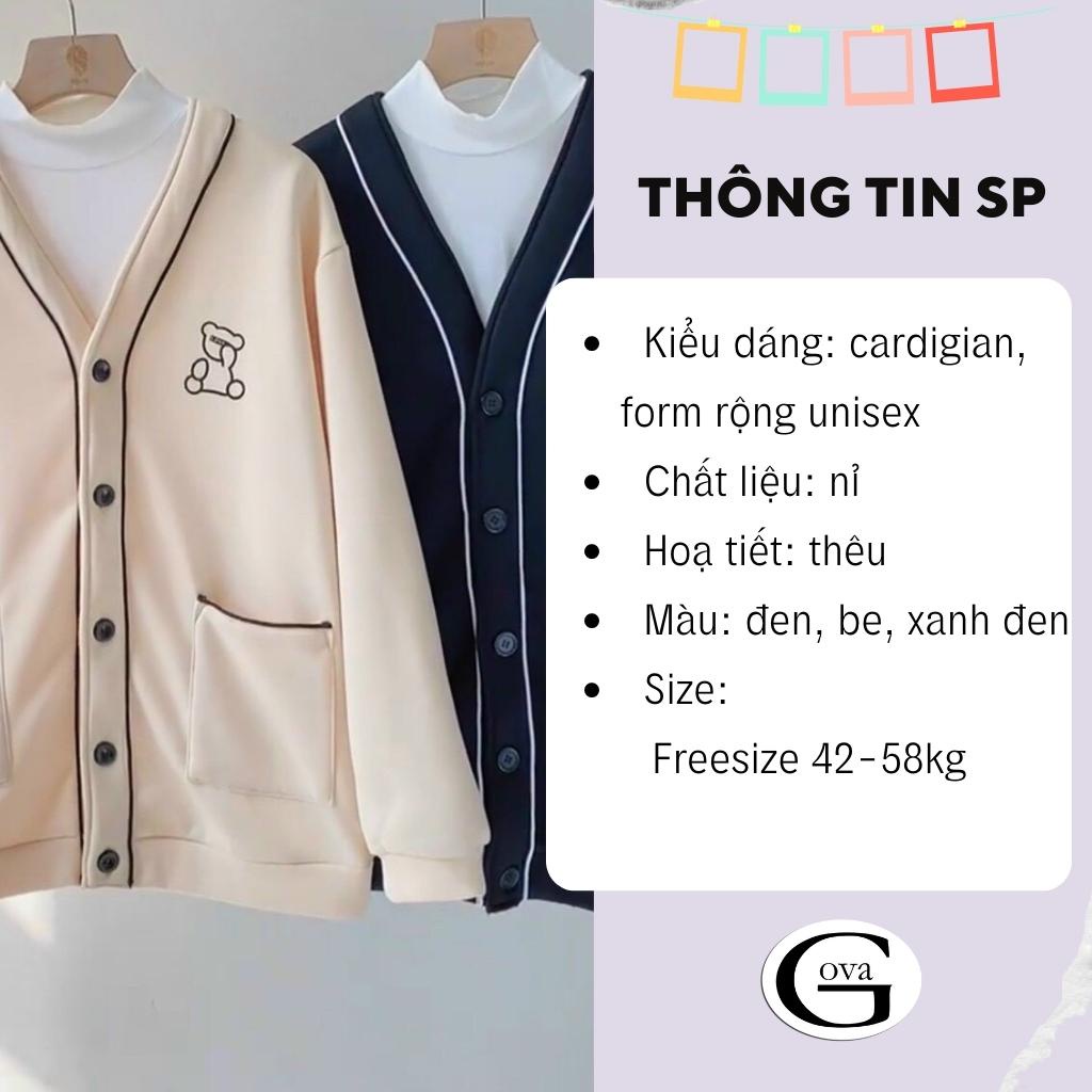 Áo Khoác Nỉ GẤU LOVE Nam Nữ Form Rộng BomberUnisex Chất Vải Nỉ Hình In Đẹp GOVA