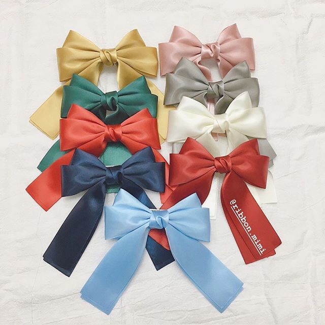 [ Hàng Thiết Kế ] Kẹp Tóc Nơ Đủ Màu Handmade Cao Cấp Ribbon.mimi Balloon cột / kẹp