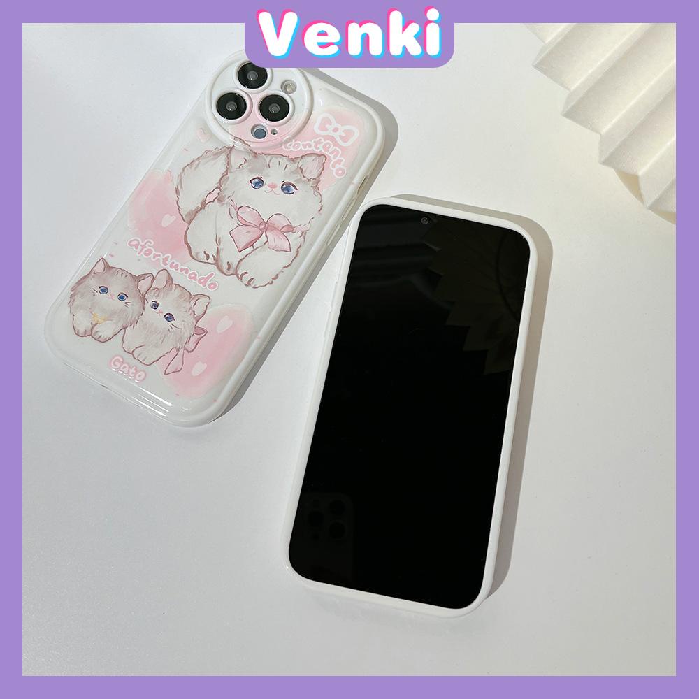 iPhone Case Silicone Soft Case Airbag Shockproof Protection Camera Pink Kitten Cartoon Cute Compatible For iPhone 11 Pro Max 13 Pro Max 12 Pro Max 7Plus xr XS Max