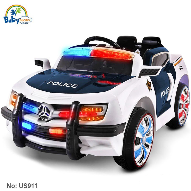 Ô tô điện trẻ em cảnh sát xanh trắng BBT-US911-X