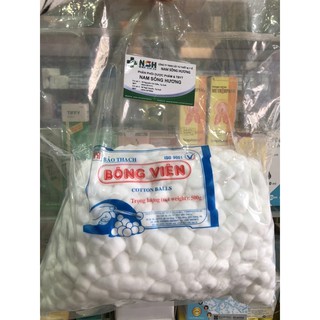 [CHÍNH HÃNG] Bì 500gr Bông gòn viên Bảo thạch tiệt trùng gói 500gr bông gòn y tế dạng viên bông viên 3cm x 3cm Bảo Thạch