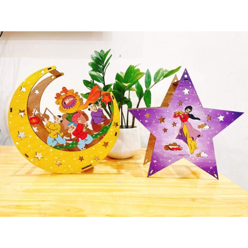 Combo tô màu đẹp (Phôi gỗ đẹp, kèm 12 màu + 2 cọ vẽ)