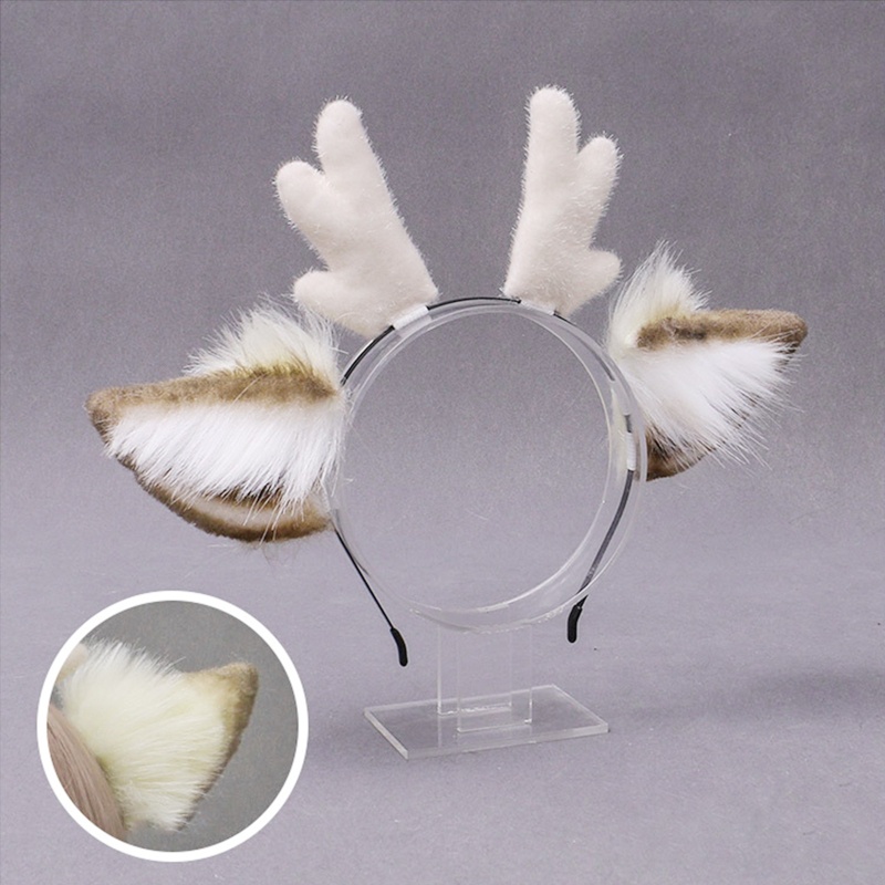 Băng Đô Cài Tóc Hình Sừng Tuần Lộc Bằng Lông Giả