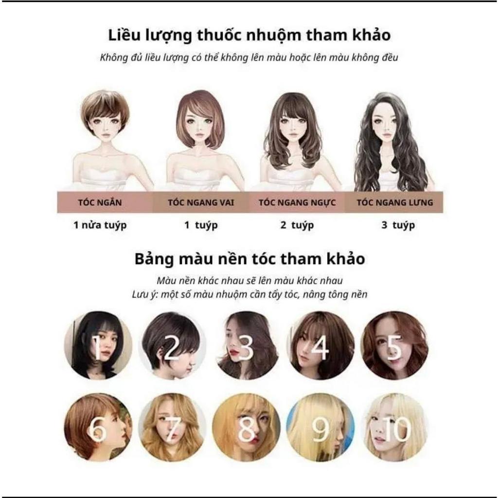 Thuốc nhuộm tóc Đỏ, thuốc nhuộm tóc tại nhà màu Đỏ Rượu, tặng kèm oxy trợ dưỡng và bao tay