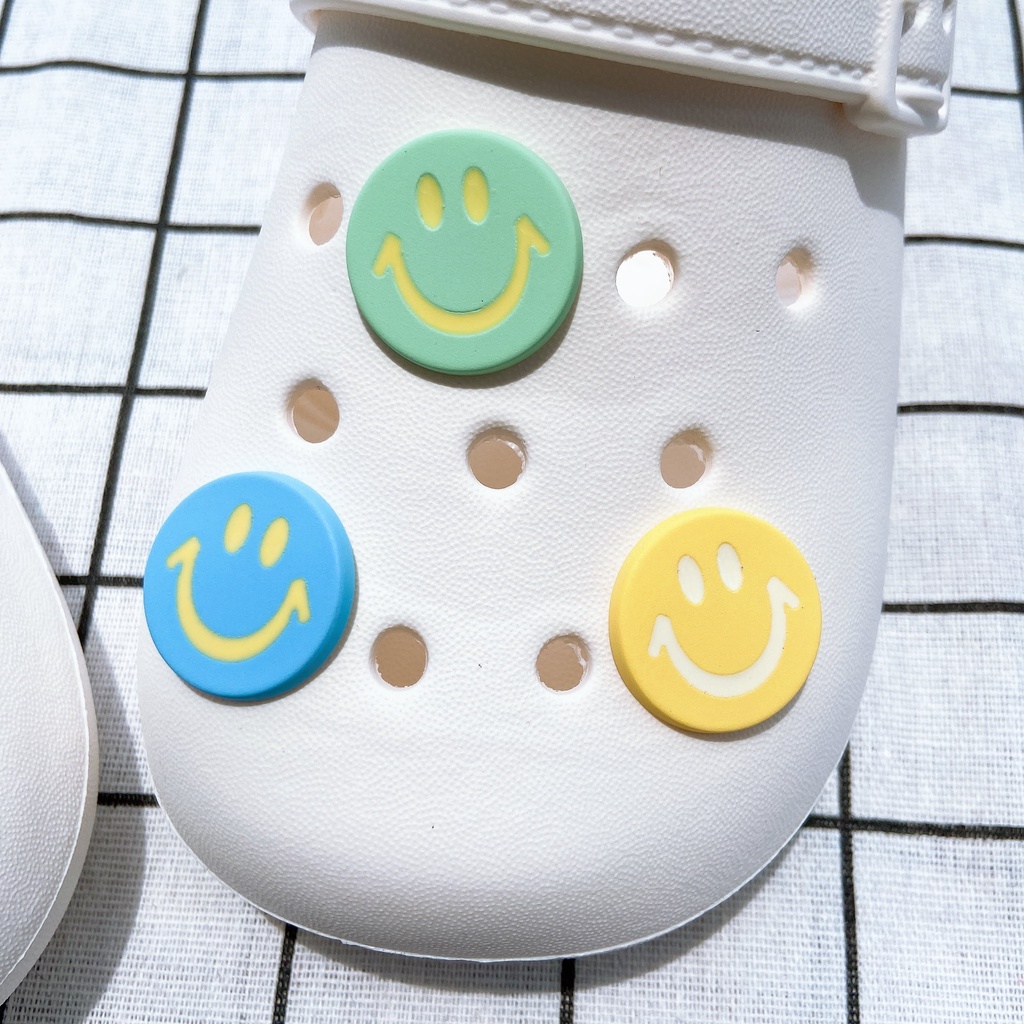 Sticker crocs Shoe Decoration for crocs đế caoSet 5 Phụ Kiện Nút Giày Thời Trang#Loạt Mặt Cười Đầy Màu Sắc