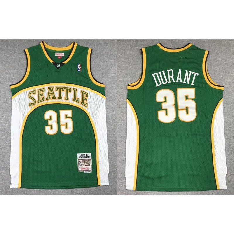 Áo Thun Ba Lỗ Thể Thao NBA Màu Xanh Lá In Chữ Durant Phong Cách Cổ Điển Dành Cho Nam Và Nữ