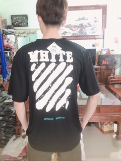 ÁO THUN NAM NỮ UNISEX IN OFF WHITE ( ảnh thật kèm video hàng 2size nam nữ )