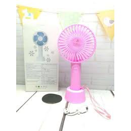 Quạt Mini Fan Có Pin Sạc Cầm Tay có chân đế Tuỳ Chỉnh 3 Cấp Độ Siêu Mát Hàn Quốc(Nhiều Màu)