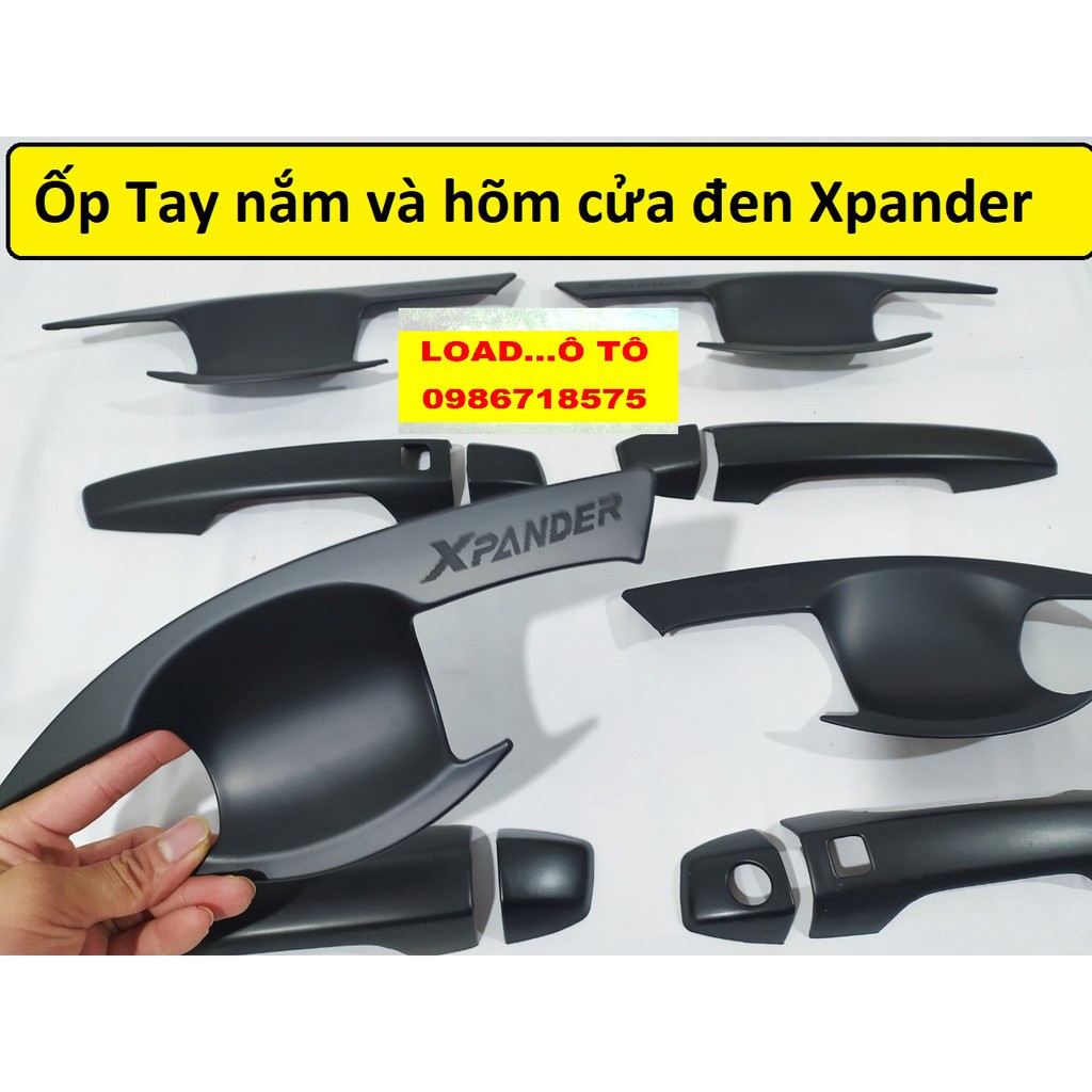 Ốp tay nắm và hõm cửa Xpander 2018, 2019,2020 Đen bản AT Số tự động có nút từ ở tay nắm