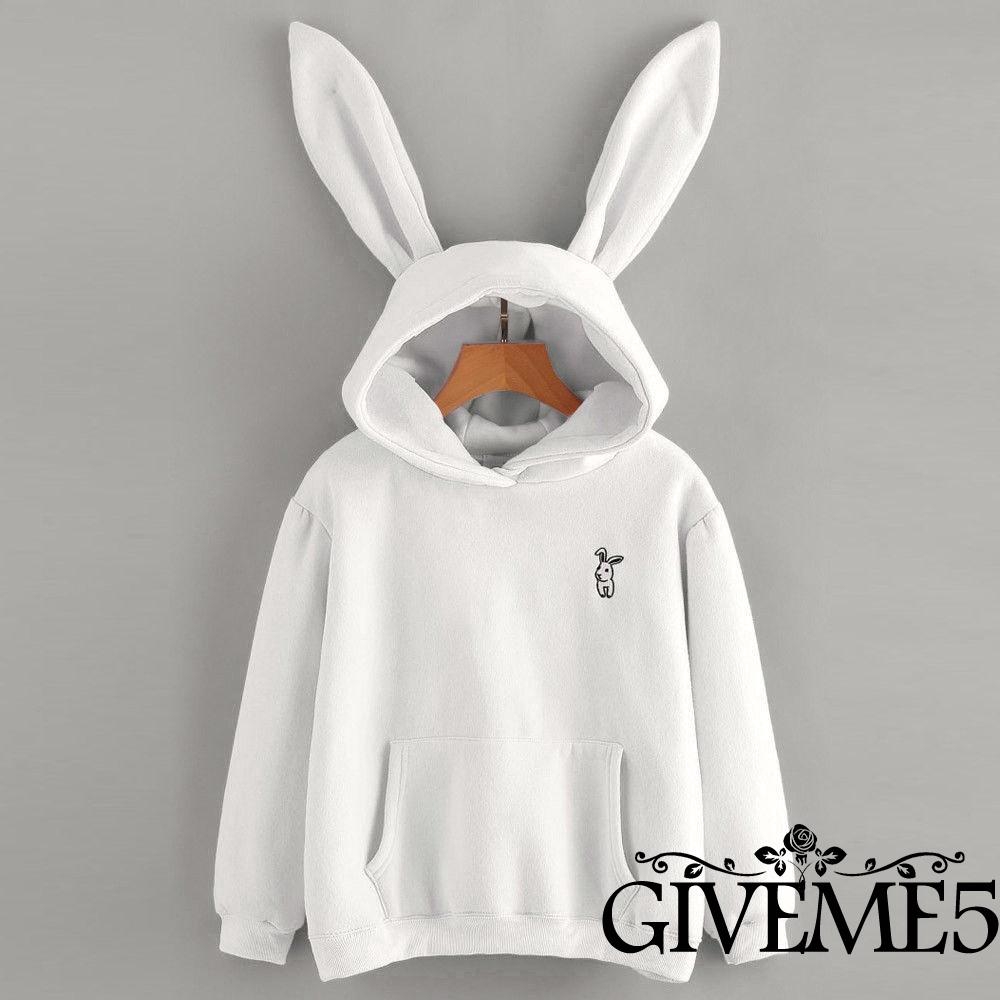 Áo hoodie tai thỏ dễ thương cho nữ