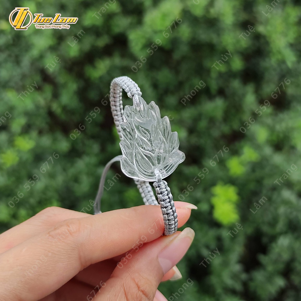 Vòng tay dây chỉ cao cấp bền đẹp bện hồ ly chúa thach anh nhiều màu, phụ trợ tình duyên, mang lại may mắn - Tuệ Lâm