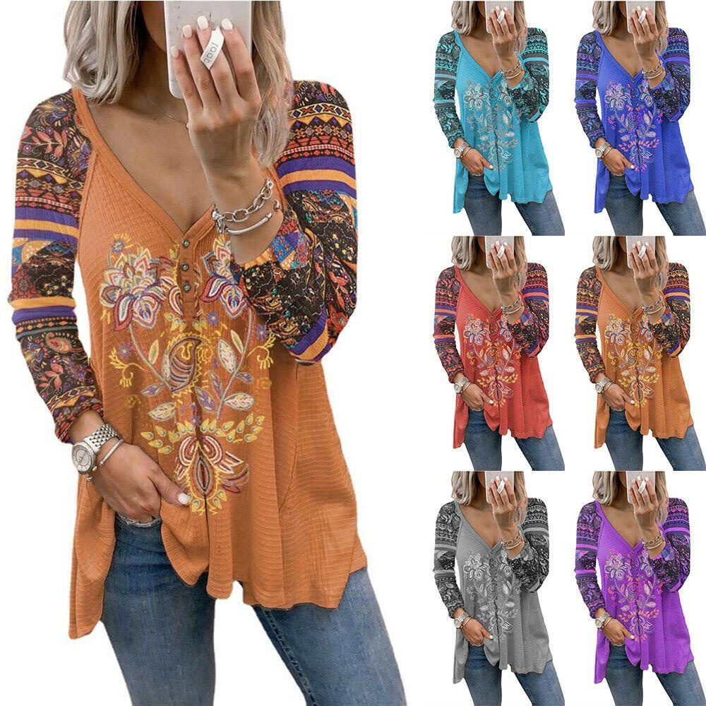 Áo Thun Nữ Dài Tay Cổ Tròn Thời Trang Boho