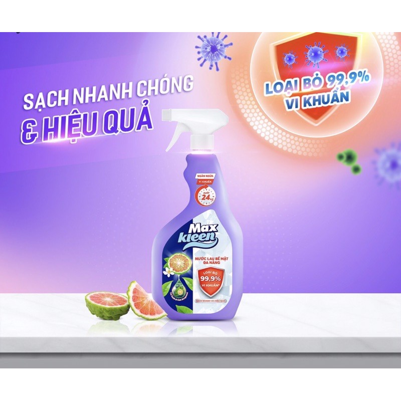 Nước lau bề mặt đa năng MAXKLEEN 520ml