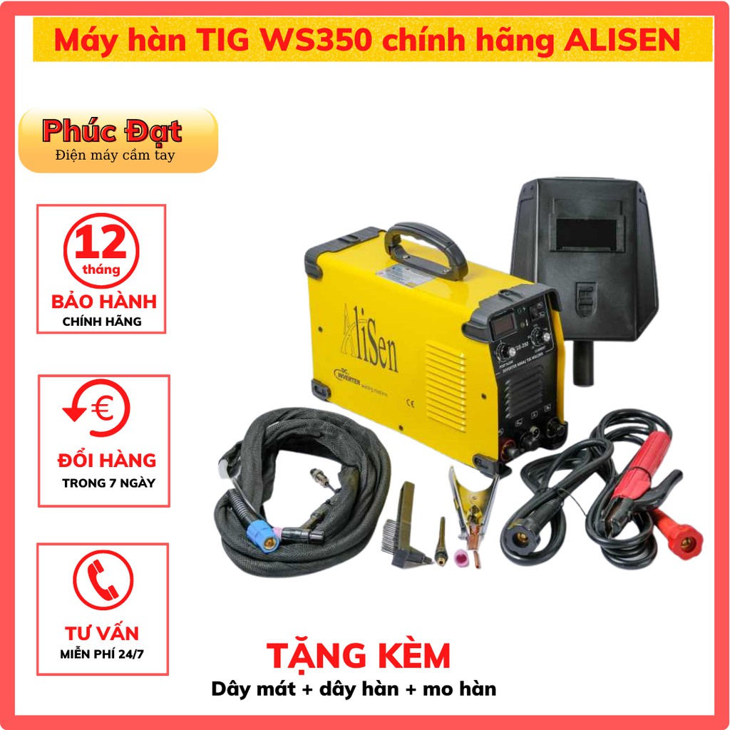 Máy hàn TIGS-350 | Máy hàn tig 2 chức năng hàn khí + hàn que 4 ly chính hãng Alisen,máy hàn que và hàn khí, máy hàn tig
