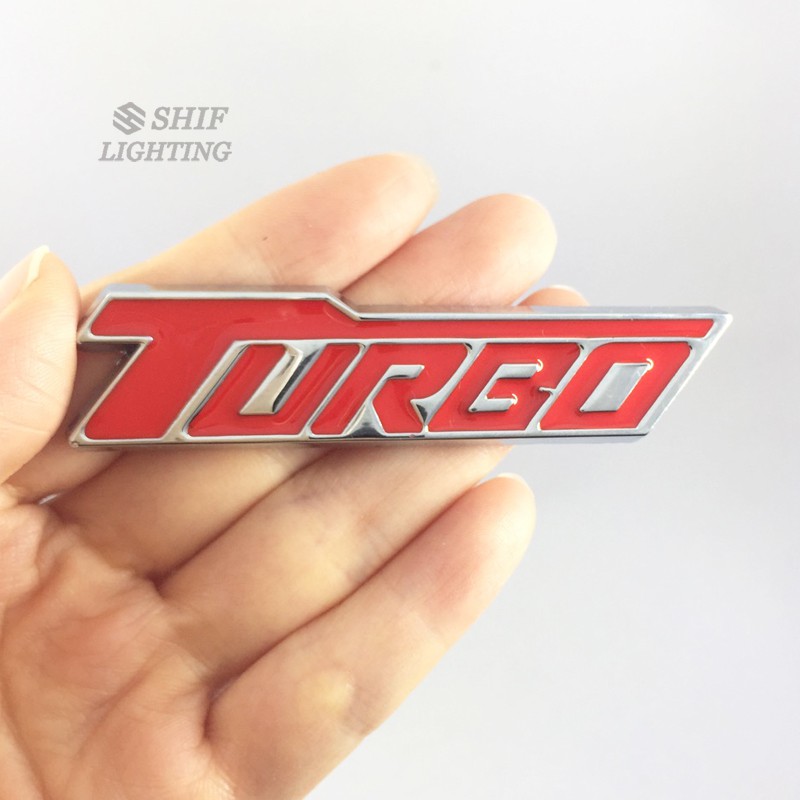 Logo kim loại &quot; turbo &quot; dán trang trí xe hơi Chevrolet Cruze