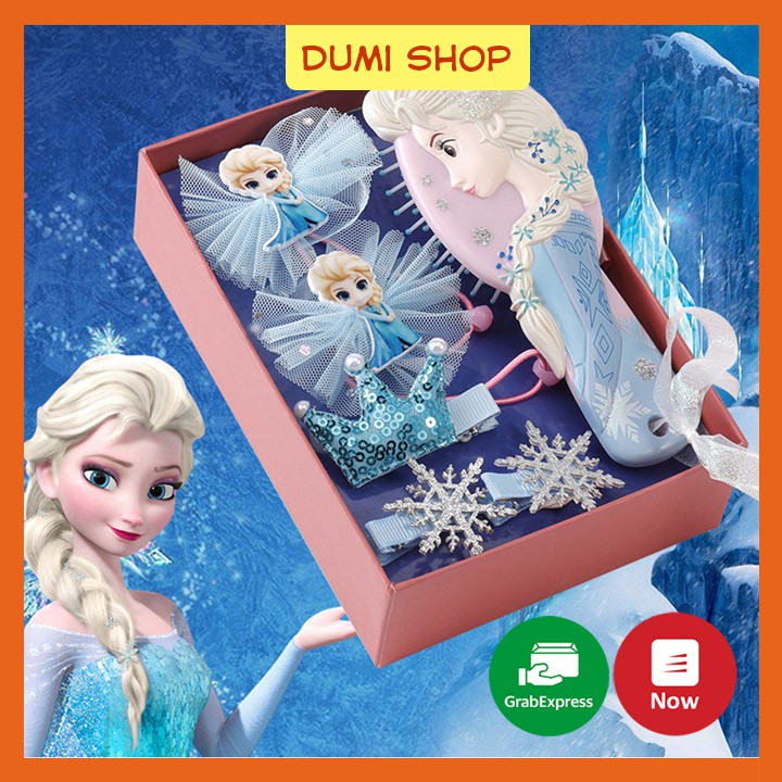 Hộp Kẹp Tóc Và Lược Hình Công Chúa Elsa Cho Bé Gái – Dumi Shop
