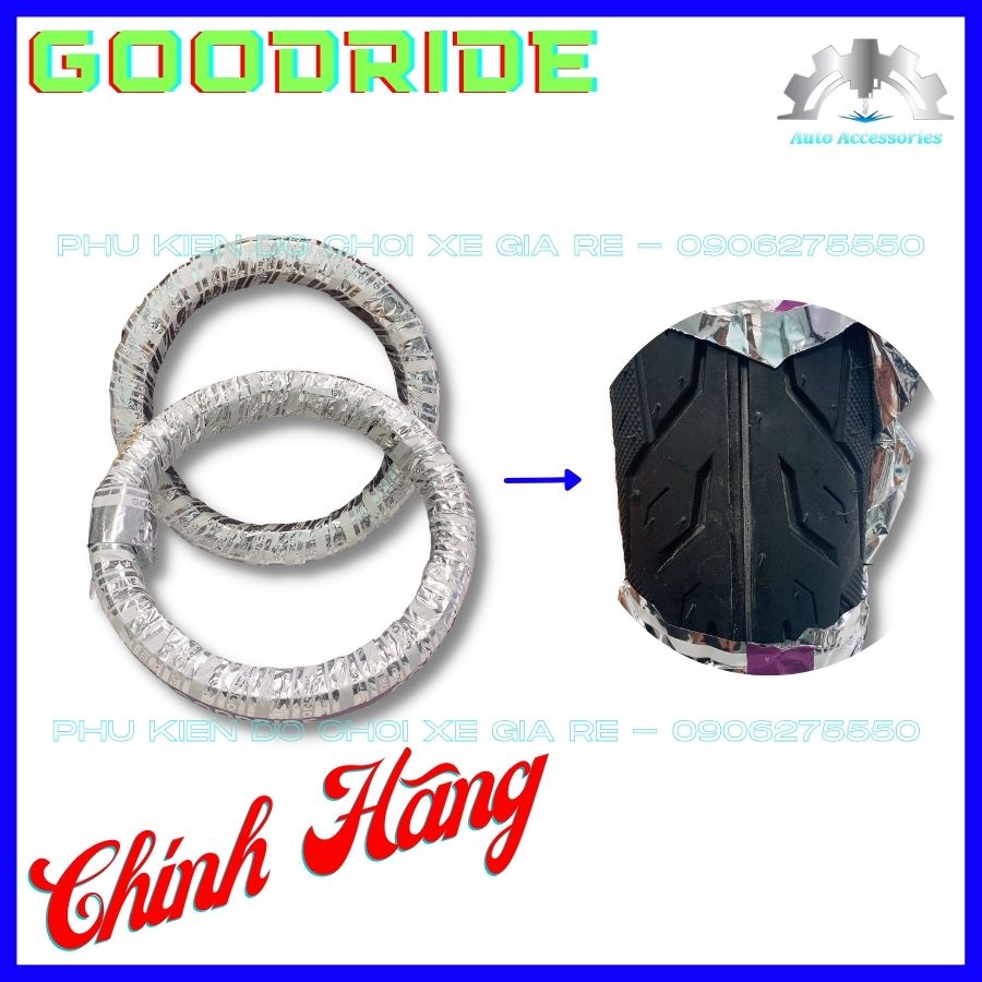 Lốp Xe Máy Vỏ GOODRIDE 70-80/90-17 Gân Chỉ sắc xảo, khó mòn. Lắp được cho mọi dòng xe với nhiều loại Mâm Niềng Khác nhau