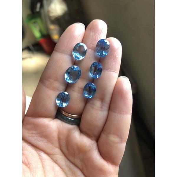 Topaz xanh dương lên trang sức đủ size