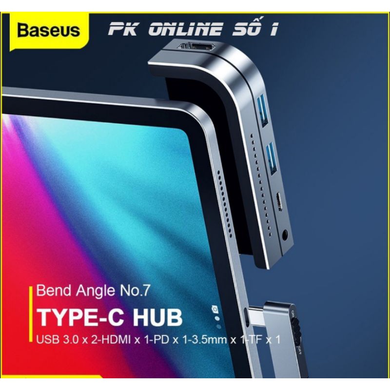 Baseus 6 trong 1 USB C HUB cho iPad Pro MacBook Pro Air [ Bản Nâng Cấp ] Có công tắc độc lập