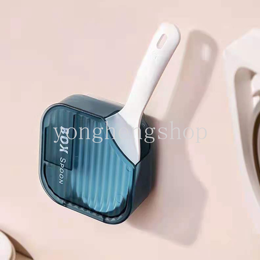 Giá Đỡ Muỗng Xới Cơm Nắp Lật Tự Dính Chống Bụi Sáng Tạo