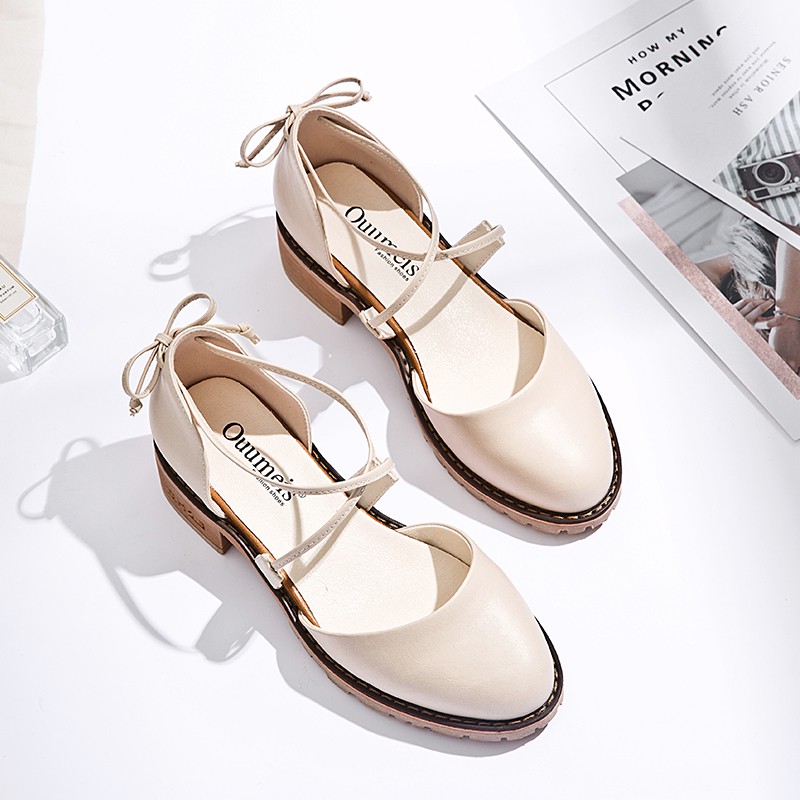 Sandal Nữ Bít Mũi Đế Thấp 3P Quai Chéo