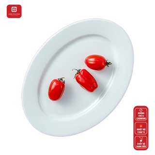 Đĩa xoài sứ Long Phương - Đĩa hình bầu dục màu trắng cao cấp từ 15.9cm đến 21.3cm