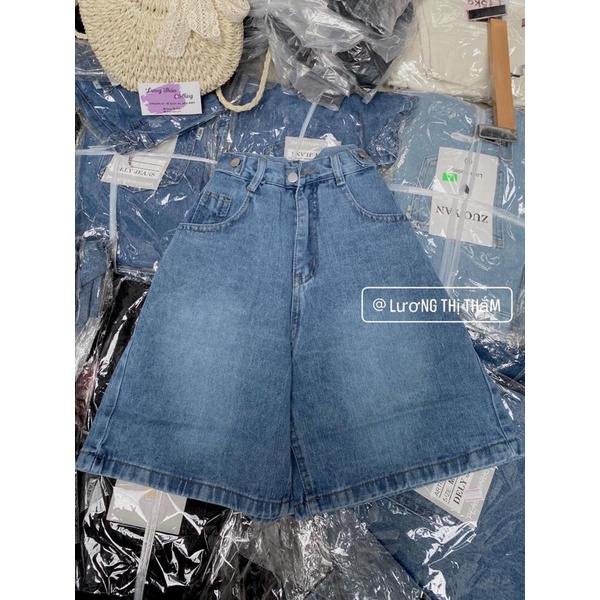 Quần jeans ngố đai nút