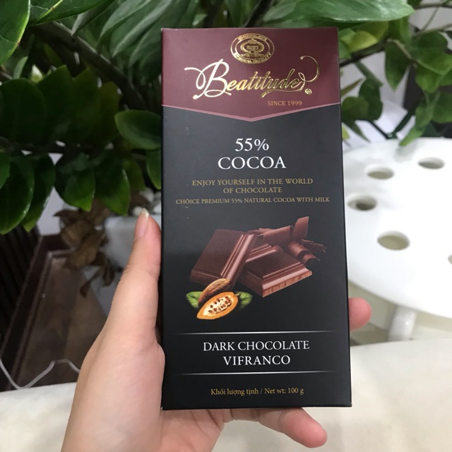 Socola đen Beatitude 55% cacao thanh 100g