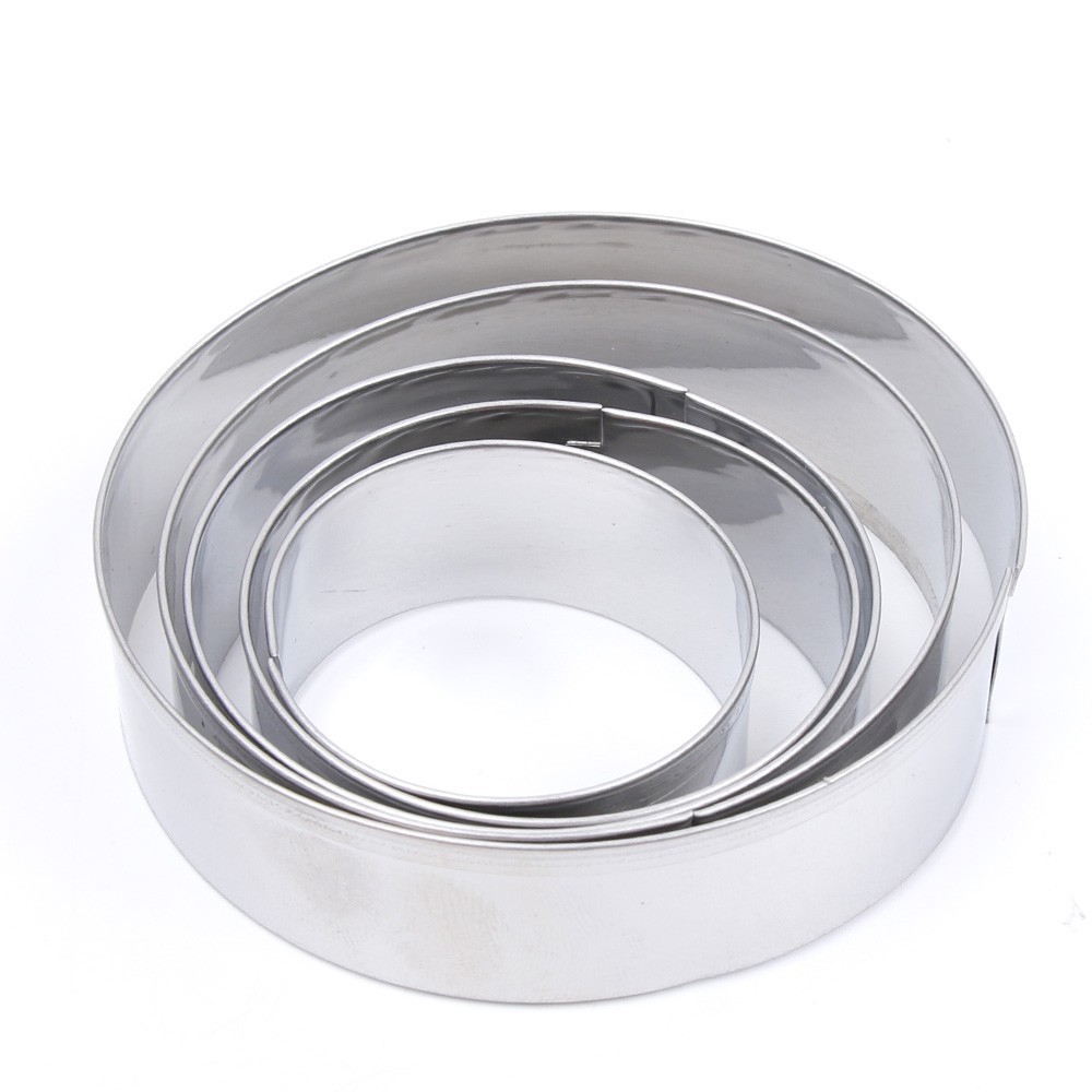 Bộ 5 Khuôn inox cắt bánh hình tròn nhiều kích cỡ