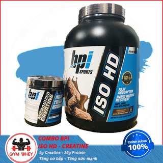 [COMBO] Tăng Cơ Giảm Mỡ Tăng Sức Mạnh Cực HOT Của BPI ISO HD (5lbs) Và Creatine Micronized (300g) – Từ Mỹ