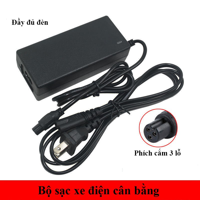 [FREESHIP] Sạc Xe Điện Cân Bằng 2 Bánh 42V Giắc tròn 3 chấu , đèn báo đầy [CÓ SẴN]