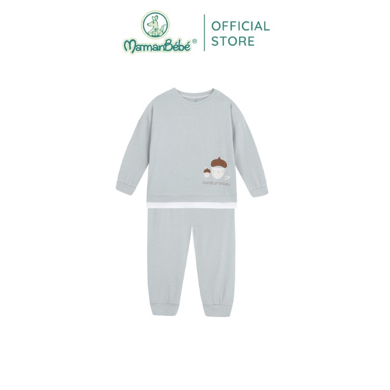 Bộ đồ dài tay La Pomme Gia đình Sồi - Xanh