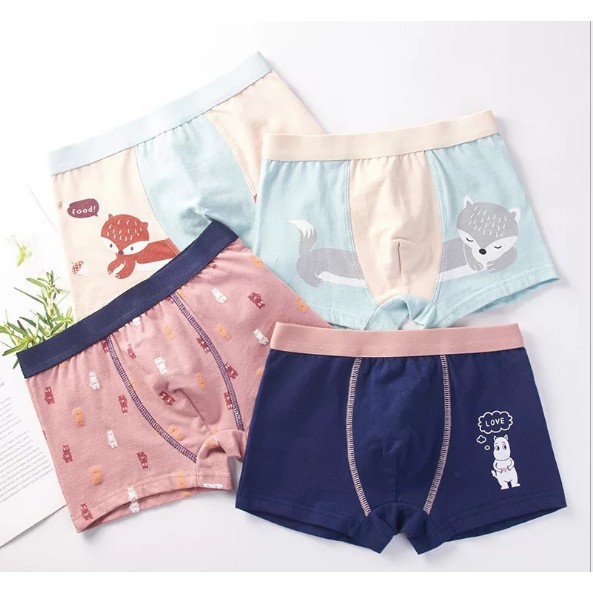 Set 4 quần chip đùi quần lót sịp bé trai cotton mềm mại xuất Hàn