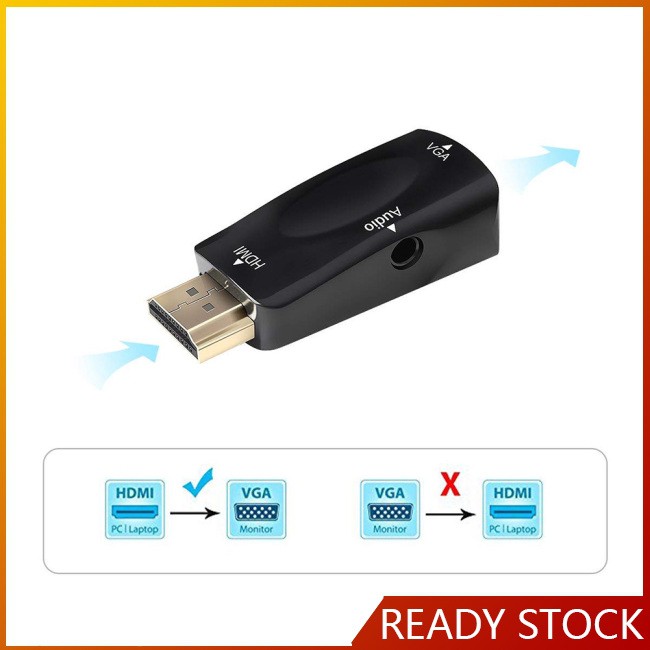 Bộ chuyển đổi tín hiệu âm thanh từ đầu cắm HDMI 1080P sang cổng cắm VGA cho PC LAPTOP