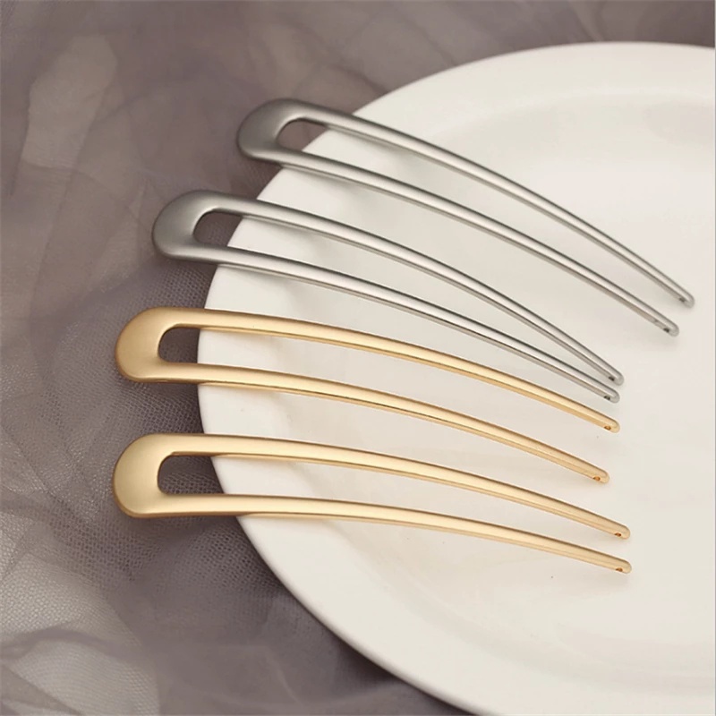 Kẹp Tóc Kim Loại Tạo Kiểu Hình Chữ U Đơn Giản Cho Nữ
