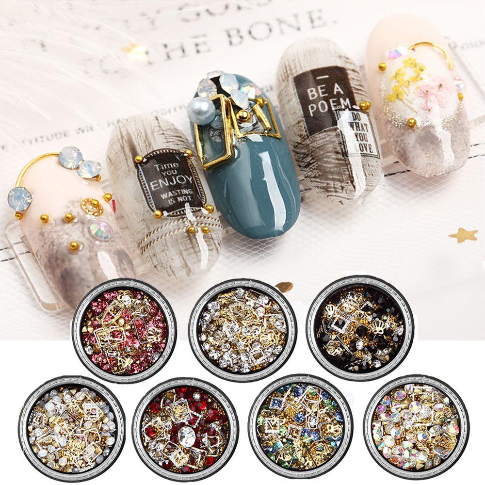 EXPEN Hộp Phụ Kiện Trang Trí Móng 3D DIY Hình Chữ Nhật