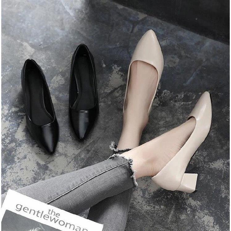 Giày cao gót C2đại size 40 41 42 43 đế vuông 5 phân big size ngoại cỡ 👉🏻