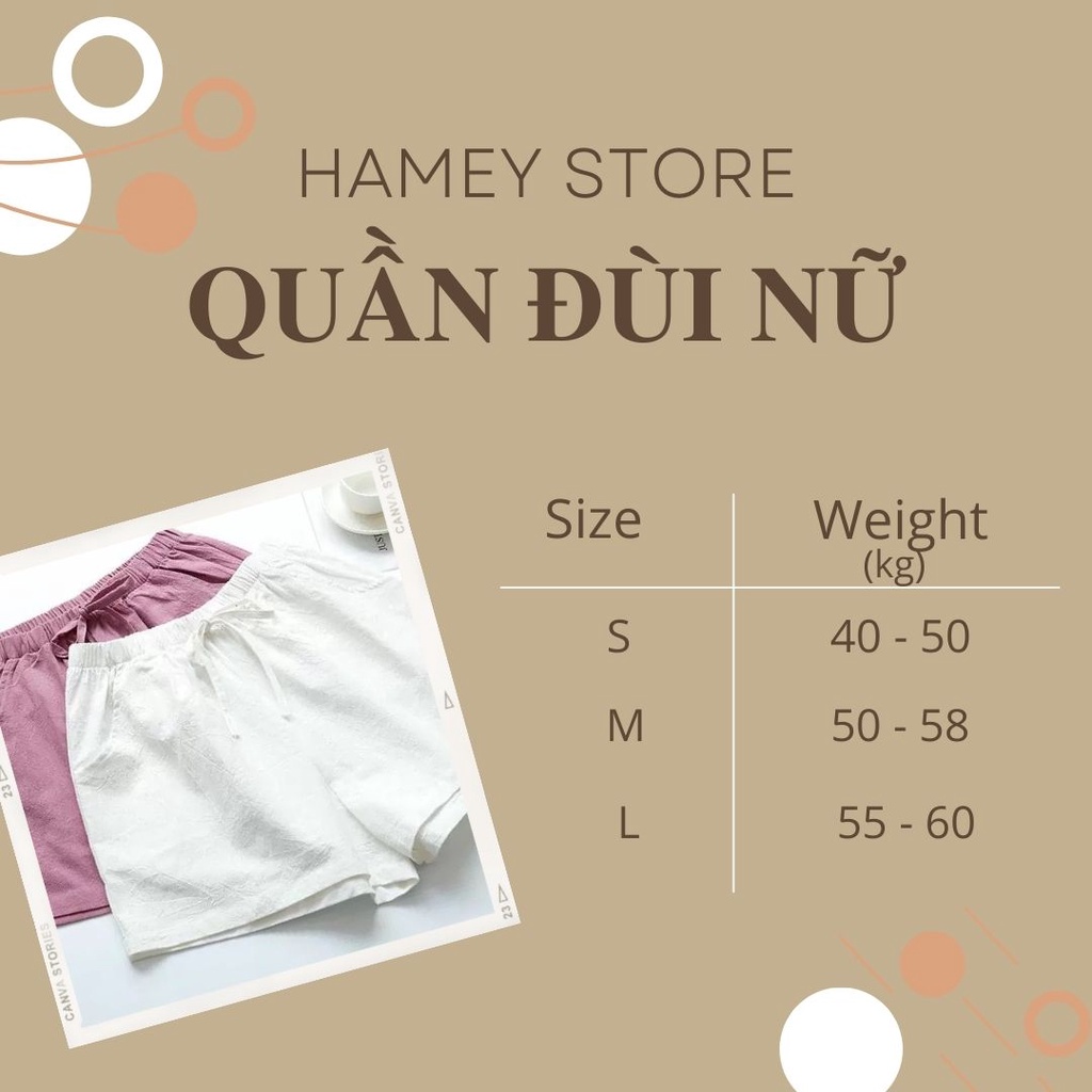 Quần đùi nữ mặc nhà HAMEY quần short nữ vải đũi đẹp form dễ mặc chất siêu mát nhiều màu cá tính | BigBuy360 - bigbuy360.vn