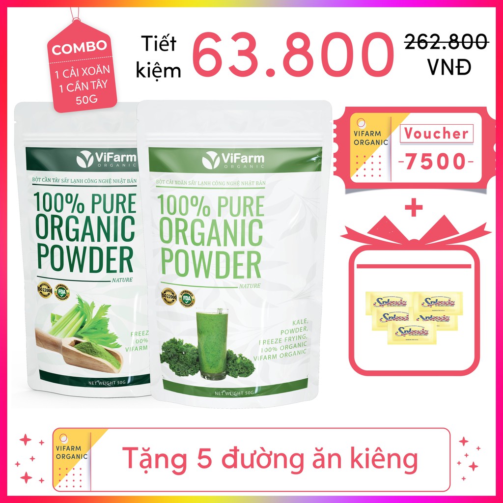 [Mã 267FMCGSALE giảm 8% đơn 500K] Bột Cải Xoăn Kale Nguyên Chất 100% ViFarm 50Gram | BigBuy360 - bigbuy360.vn