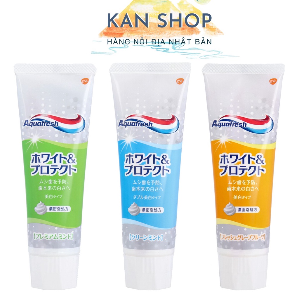 Kem đánh răng làm trắng cao cấp Aquafresh 140g mẫu mới nhất | Hàng nội địa Nhật | Kan shop hàng Nhật