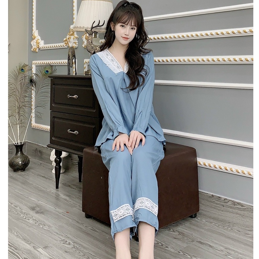 Bộ đồ bầu đẹp giá rẻ - bộ sau sinh chất ĐŨI LỤA mát lạnh - thoải mái, có khóa cho bé ti tiện lợi VM Mom