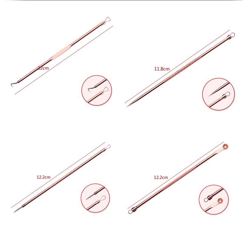 Bộ Dụng Cụ Nặn Mụn Đầu Đen An Toàn Cho Da Mặt Và Mũi Kèm Hộp Kim Loại DUMI SHOP