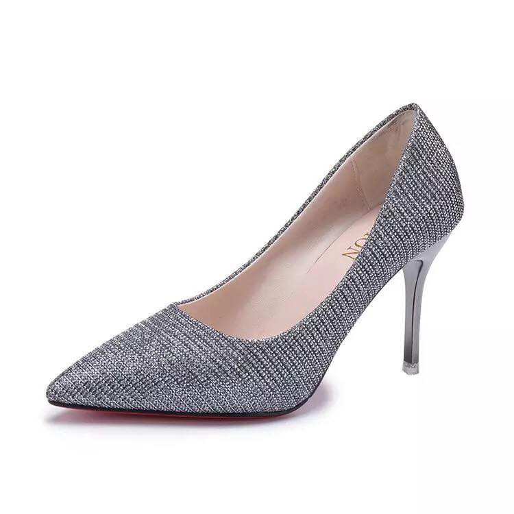 Giày cao gót nữ đính kim sa 7cm