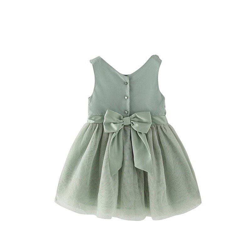 Đầm xoè kết hoa HM bé gái xuất xịn siêu xinh