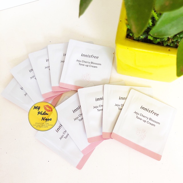 Combo 10 Gói [Sample 1ml] Kem Dưỡng Trắng Da Nâng Tone Tức Thì Innisfree Jeju Cherry Blossom Tone Up Cream